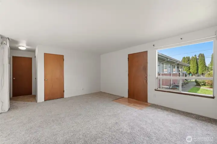 The 2-bedroom apartment living room.