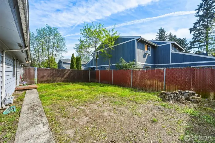 This is the backyard of unit #3 looking towards unit #4.