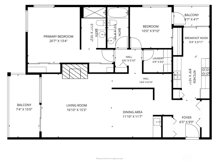 The floor plans for unit #105.