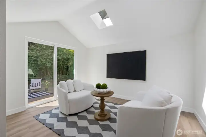 This flex space off the back living room and kitchen window could be used for numerous things...a cozy sitting area, toy room, home office, eating area, what else? This flex space off the back living room and kitchen window could be used for numerous things...a cozy sitting area, toy room, home office, eating area, what else?