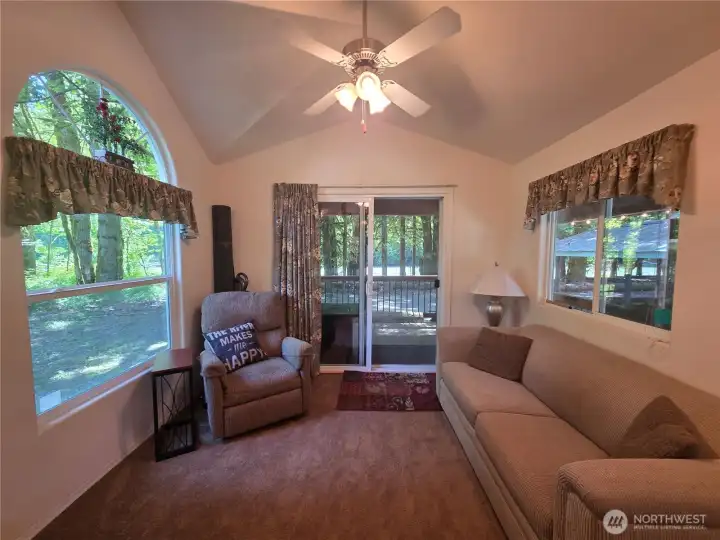 living area looking toward river