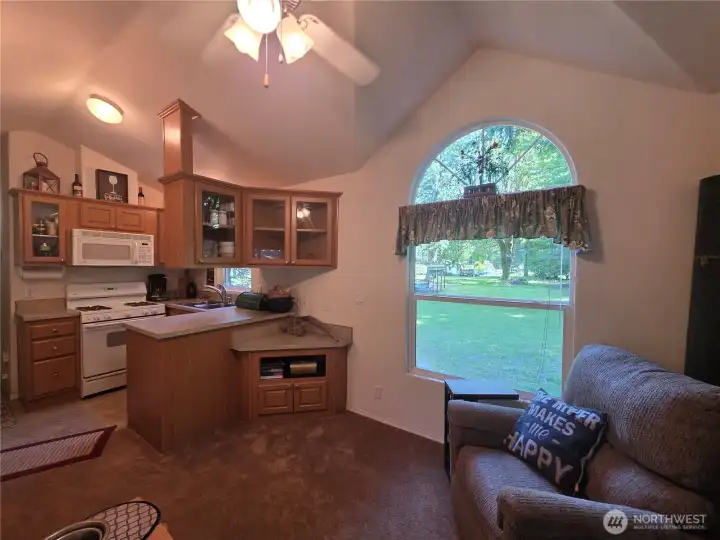 living area looking toward kitchen