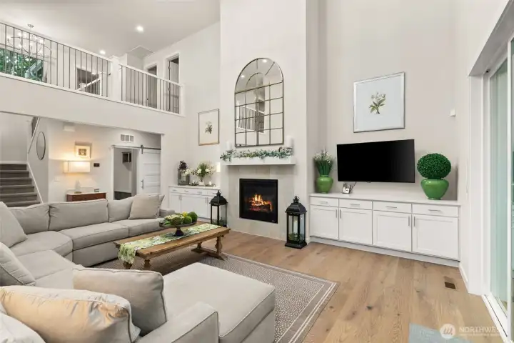Cozy Gas Fireplace and white painted Cabinets Cozy Gas Fireplace and white painted Cabinets