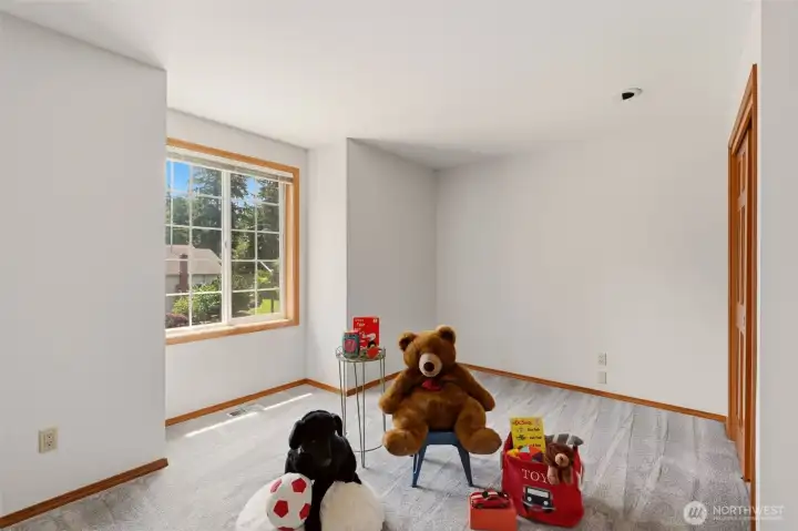 The third upstairs bedroom has great window to look out over the neighborhood. The third upstairs bedroom has great window to look out over the neighborhood.