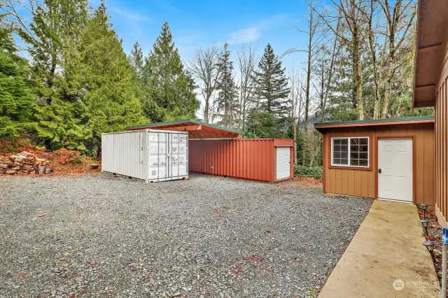Super great secure storage units with covered parking area.