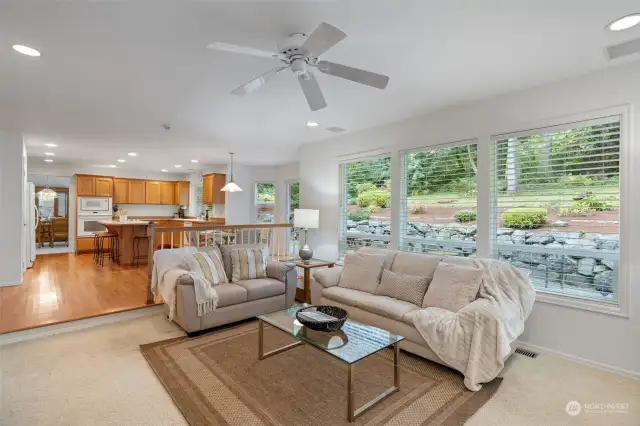 Family Room Dining Area and Kitchen