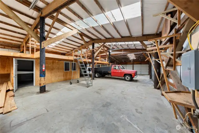 First shop offers 10 bays and a loft for additional storage. According to County Assessor, this shop is approximately 116' x 40'. Must see to appreciate the size and scope!