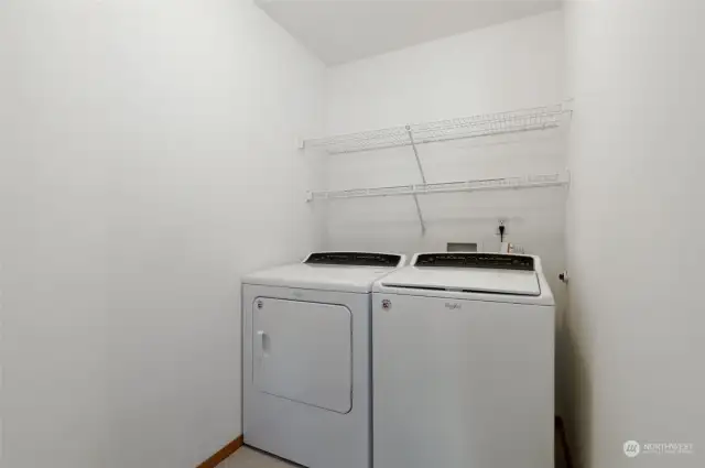 Upper level laundry with washer and dryer included