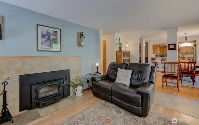 Family room also has a gas fireplace for those cozy winter evenings