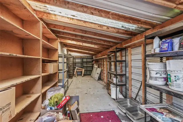 Extra storage on side of shop