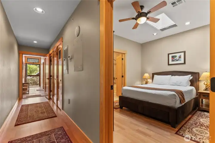 Suite 204 is broken into an A and B Unit. Unit B is a one bedroom suite with full kitchen, laundry, living room, and deck. Unit A is a bunk bed style room with 3/4 bath. The unit is laid out so that they can be rented to separate parties, or the same party. Suite 204 is broken into an A and B Unit. Unit B is a one bedroom suite with full kitchen, laundry, living room, and deck. Unit A is a bunk bed style room with 3/4 bath. The unit is laid out so that they can be rented to separate parties, or the same party.