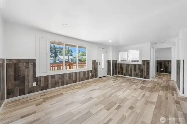 Looking toward office and one bedroom from living area.