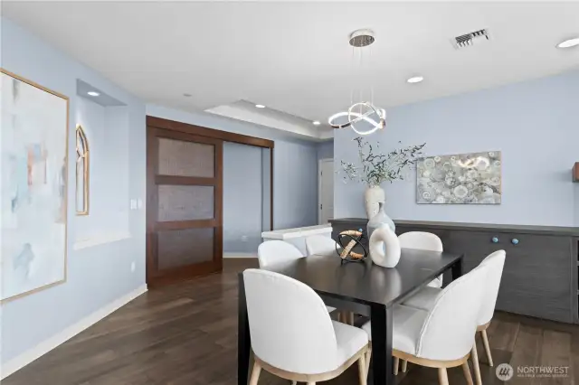 Dining and doorway to office.