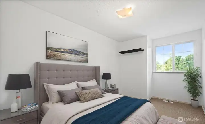 Upstairs bedroom two - virtually staged.