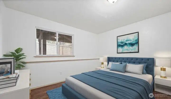 Downstairs bedroom four - virtually staged.