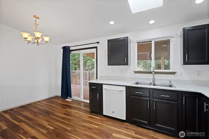 Kitchen with dining area.