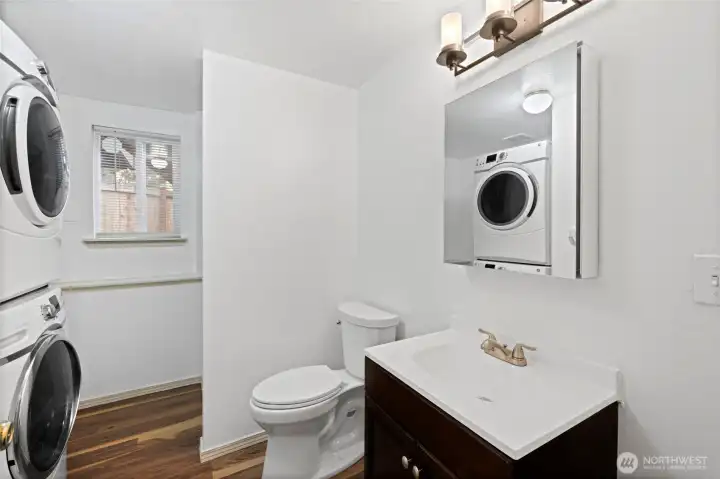 Downstairs 3/4 bath and laundry.