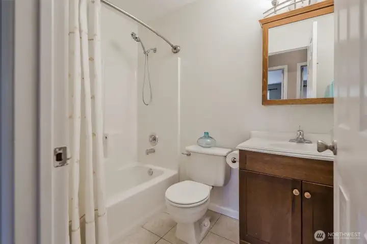 The full bath is just across from the seond bedroom has plenty of room for guests or occupants.