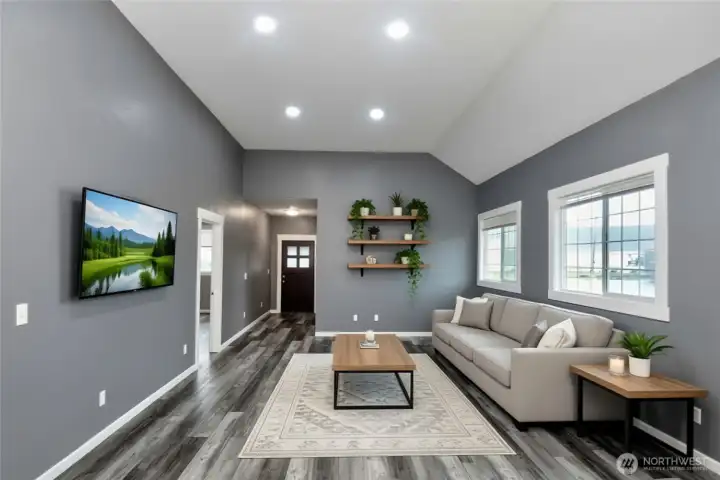 Virtually staged livingroom