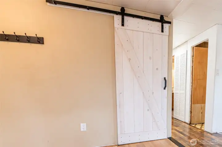 Charming closet barn door