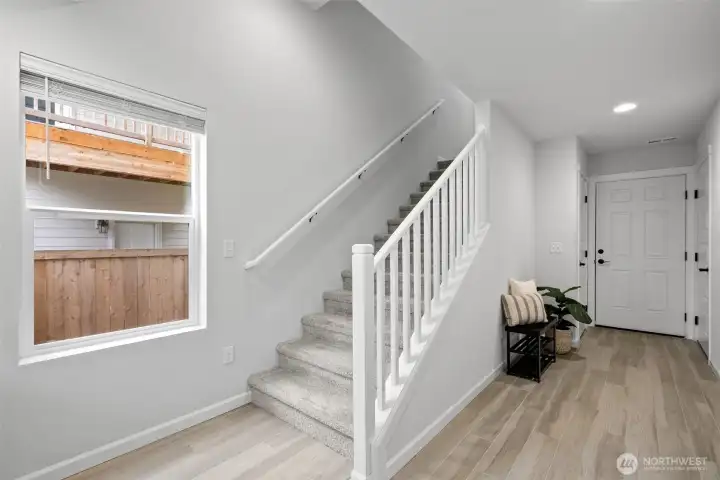 Entry, access to backyard and garage