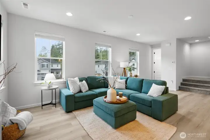 Large open living room and great room space