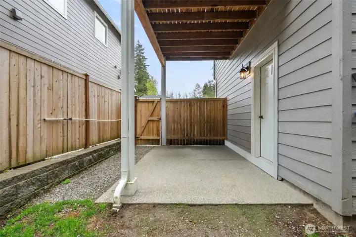 Fully fenced, private back yard
