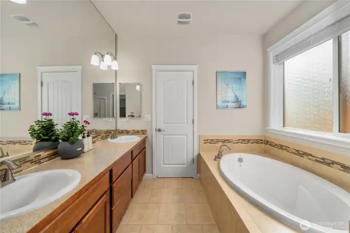 Relax and unwind in the soaking tub, perfect for a quiet end to the day.
