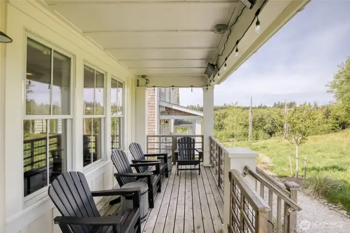 Sip your evening beverage on the covered front porch (with heaters) as you take in the glow of the  sunset.