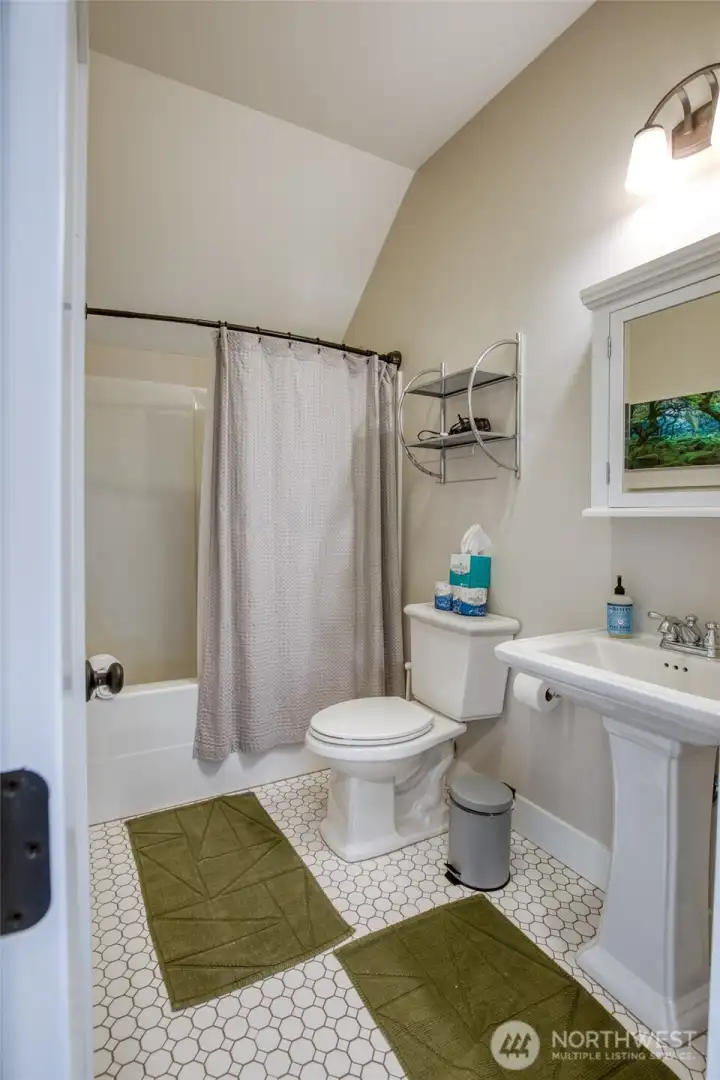 The hall bath...