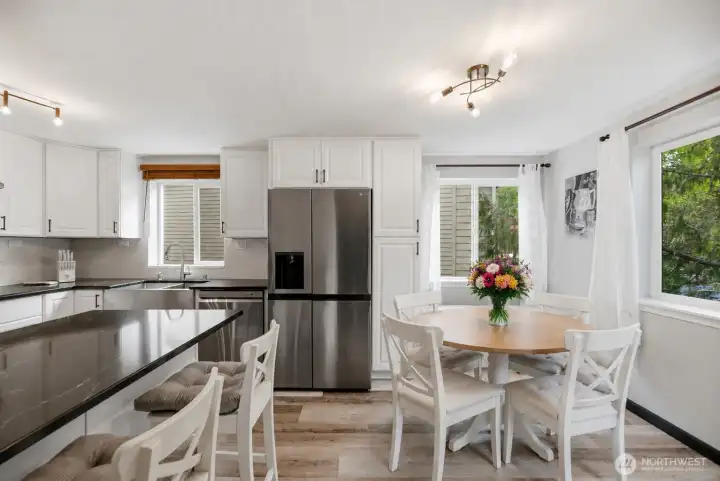 Virtually Staged Photo showing space for kitchen table.