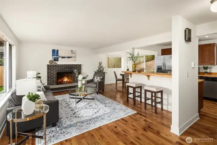 Easy floor plan for maximum comfort. Check out the nice fireplace. New interior paint.