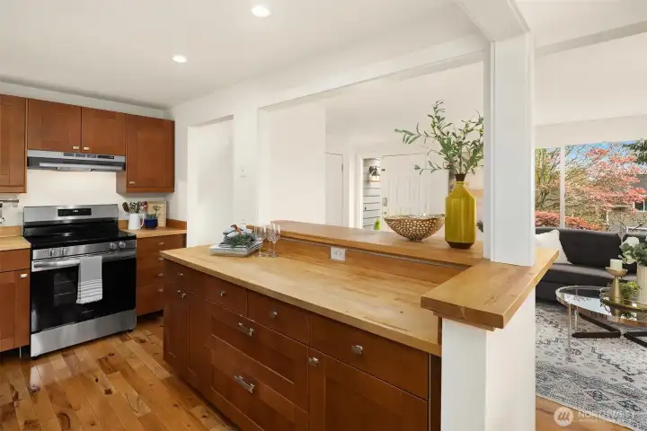 Nice cabinetry with lots of space for all you need in the kitchen.