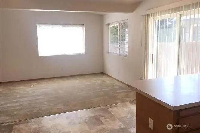 Unit B - living and dining space