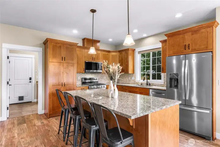 Classic design of the hardwood cabinets is timeless