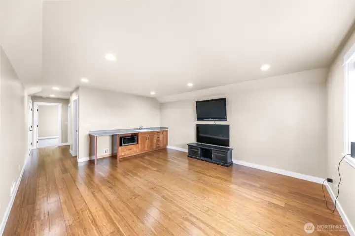 Expansive second floor multi-use space allowing for semi-independent living