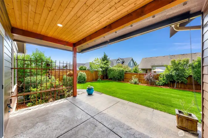 Back patio with shades to stay cool on hot summer nights...and timeless sunsets
