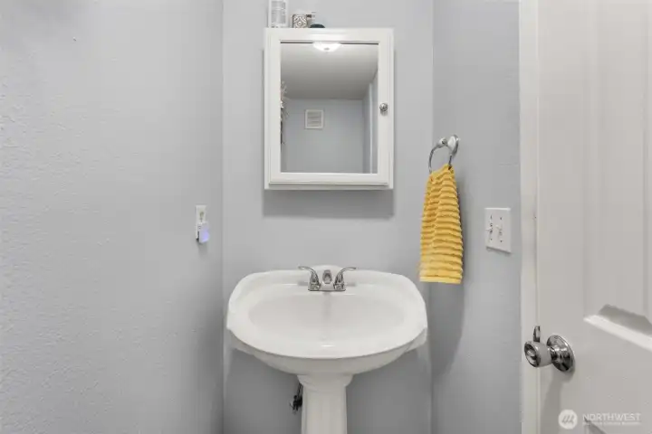 Half bath off family room