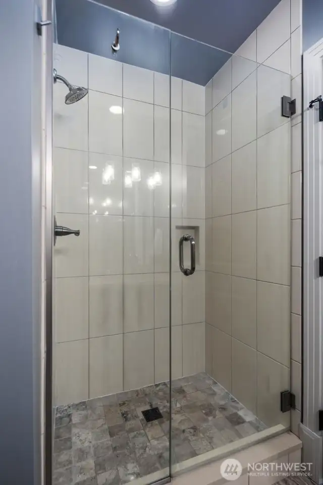 With shower.
