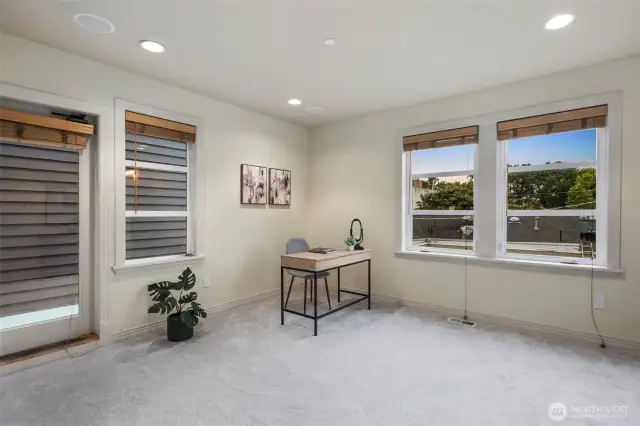Third level of home also has a bonus room or office flex space.