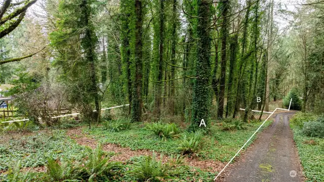 Entrance to land from New Sweden Rd- Lot Lines are approximate