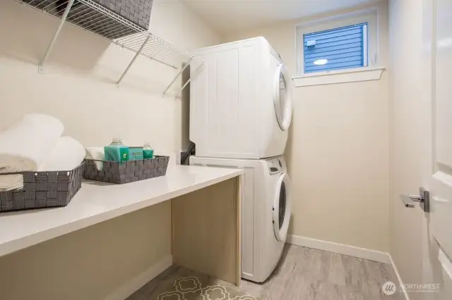 Large walk in laundry room.  Washer and dryer are not included but the space fits full size appliances.
