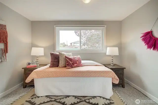 One of three bedrooms on upper level.