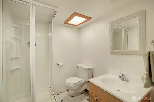 3/4 bath off office or den.
