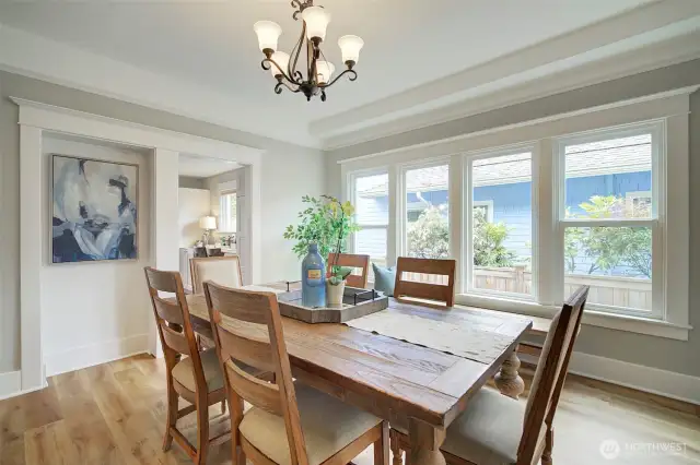 Grand dining room with again lots of natural light.