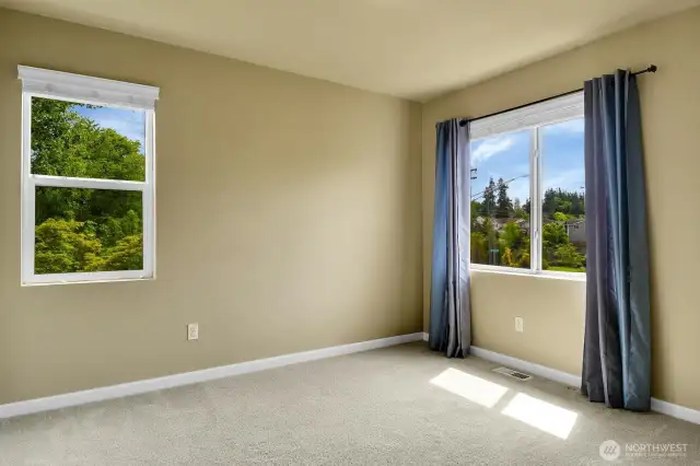 This bedroom has a walk-in closet!