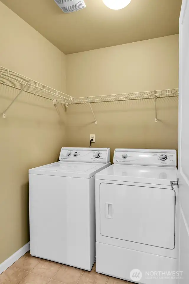 Laundry room conveniently located on the upper floor. W/D stay!