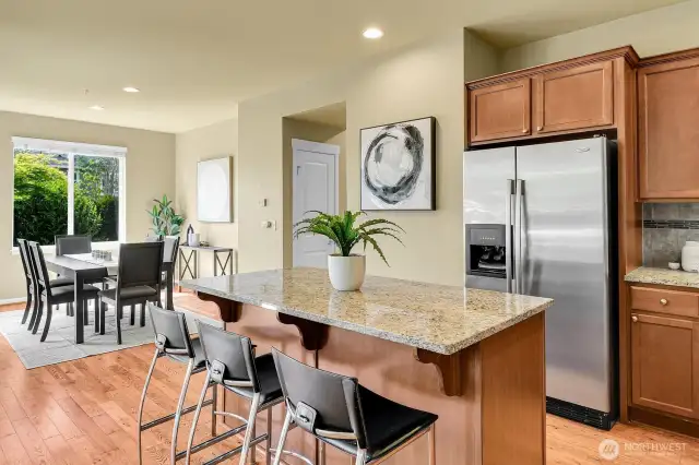 Open to the dining room and living room so the chef is always part of the group!