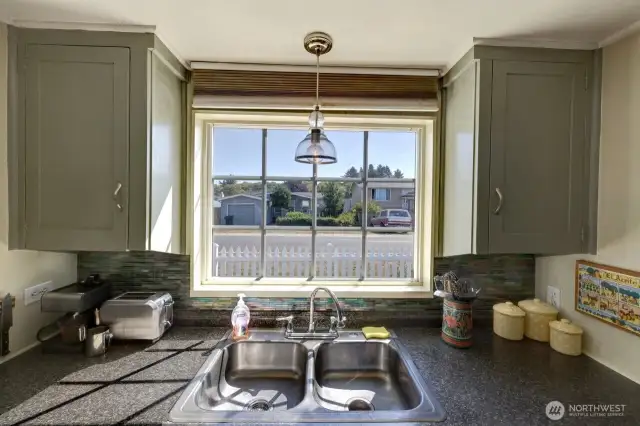 Kitchen with all stainless appliances and great view from your kitchen window.