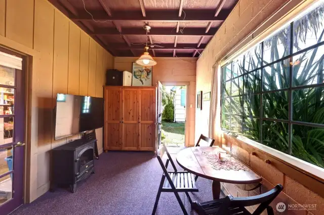 Extra sleeping room/hobby room/Office you decide. There is plumbing for a potential bathroom.